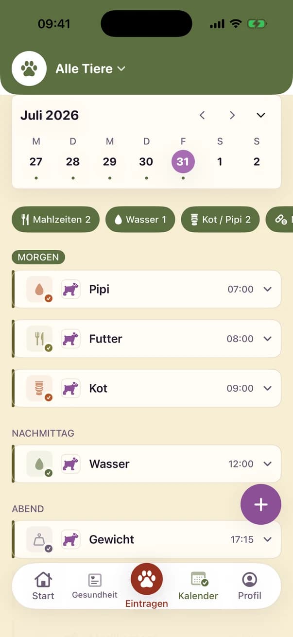 Kwispel — Kalender