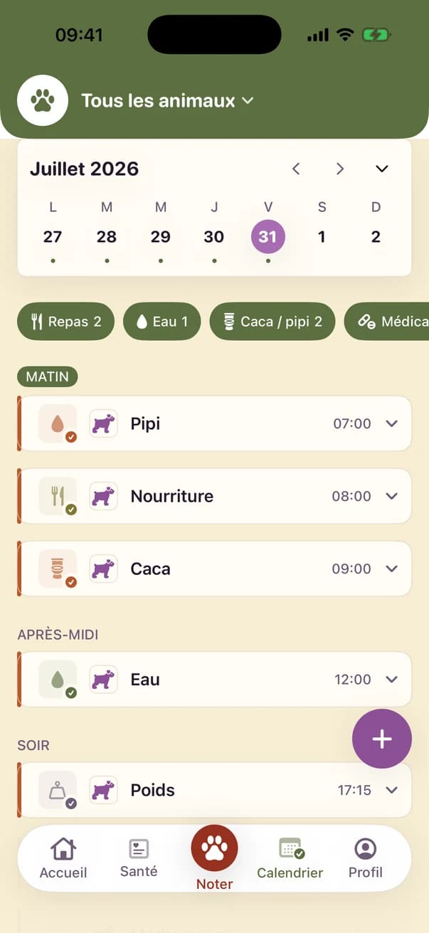 Kwispel — Calendrier